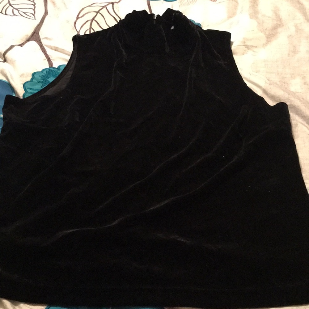 Black turtle neck soft suede type shirt